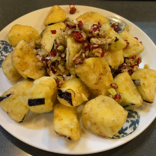 富泰楼麺房　ナスの山椒揚げ